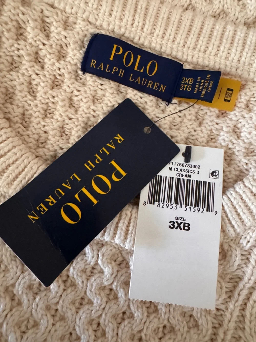 Polo Ralph Lauren Men’s Fisherman’s Crewneck Sweater Cotton Classic Sz 3X. NWT